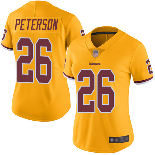 Washington Redskins Limited Gold Women Adrian Peterson Jersey NFL Football #26 Rush Vapor->women nfl jersey->Women Jersey